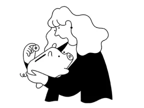 お金を貯金するイラスト
