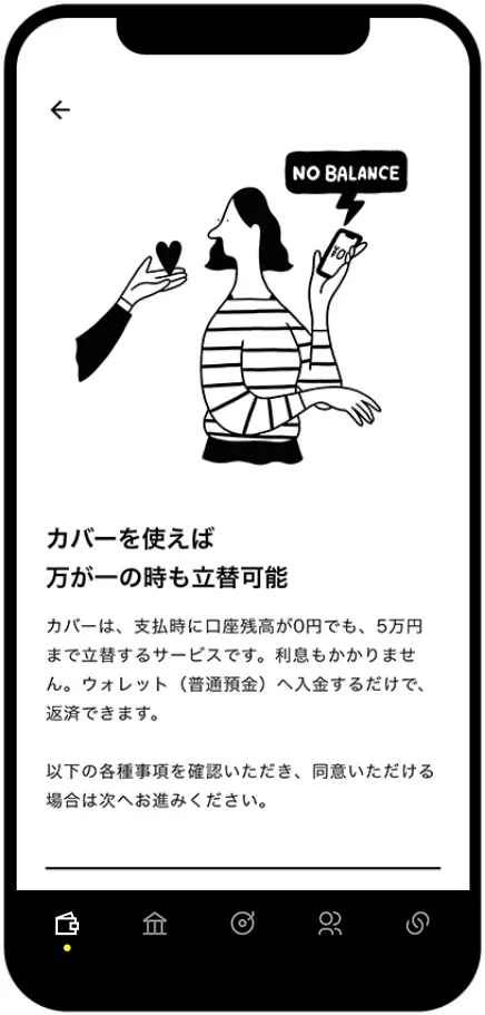 カバー 最大5万円まで自動で立替え