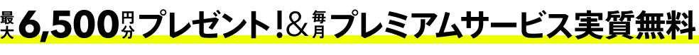 最大9,700円分＆毎月600円分プレゼント