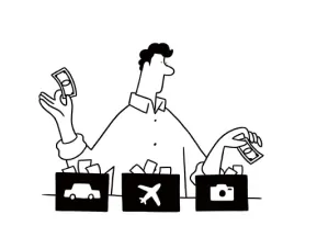 お金の仕分けイラスト