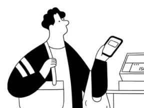 タッチ決済のイラスト