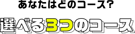あなたはどのコース?選べる3つのコース