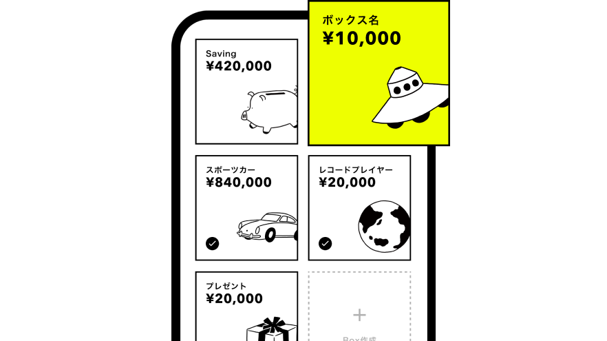 目的別にお金を仕分けて賢く貯められる