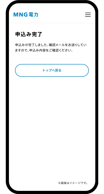 アクセスしたサイトに従い手続きを完了