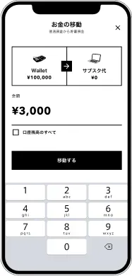 事前に避けておきたい金額を入力する画面